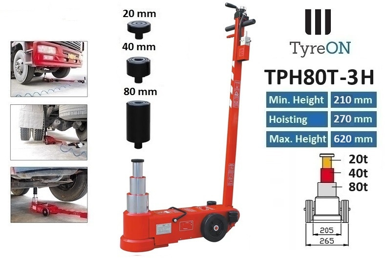 TPH80T-3H Air hydraulic jack 80 Tons - Minimum height 21 cm - Garage & Verkstadsutrustning: bild 1 TPH80T-3H Air hydraulic jack 80 Tons - Minimum height 21 cm - Garage & Verkstadsutrustning: bild 1