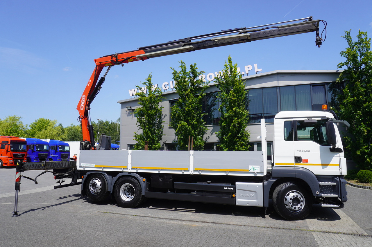 MAN TGS 26.360 Flatbed / Fassi F175 7.7 T / steered 3rd axle - Kranbil: bild 4 MAN TGS 26.360 Flatbed / Fassi F175 7.7 T / steered 3rd axle - Kranbil: bild 4