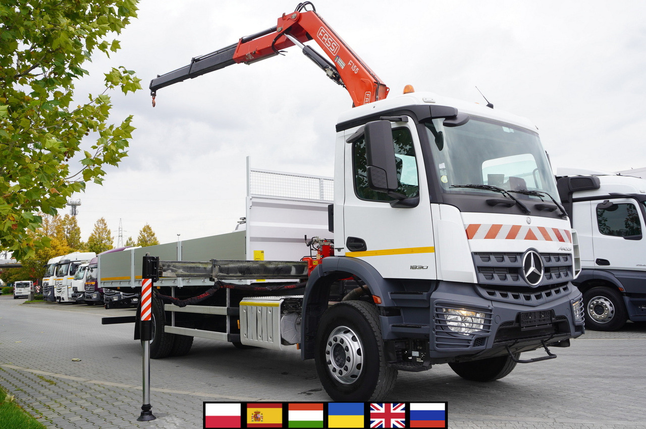 MERCEDES-BENZ Arocs 1830 / Flatbed 16 EPAL / HDS Fassi 155 / Reach 8 m / Load capacity 6160 kg - Flakbil, Kranbil: bild 1 MERCEDES-BENZ Arocs 1830 / Flatbed 16 EPAL / HDS Fassi 155 / Reach 8 m / Load capacity 6160 kg - Flakbil, Kranbil: bild 1
