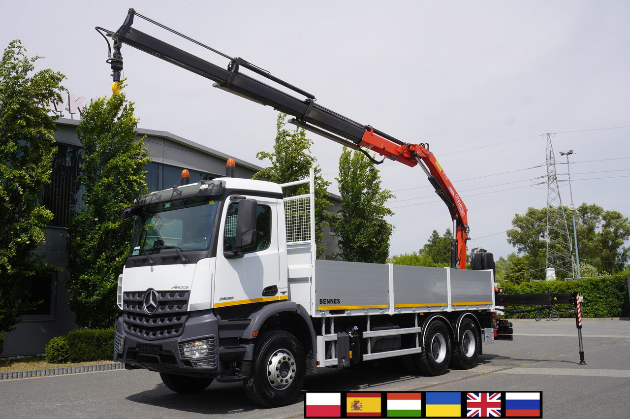 MERCEDES-BENZ Arocs 2633 flatbed truck / Crane FASSI F155A.0.23 / REMOTE CONTROL / 230,000 km - Kranbil: bild 1 MERCEDES-BENZ Arocs 2633 flatbed truck / Crane FASSI F155A.0.23 / REMOTE CONTROL / 230,000 km - Kranbil: bild 1