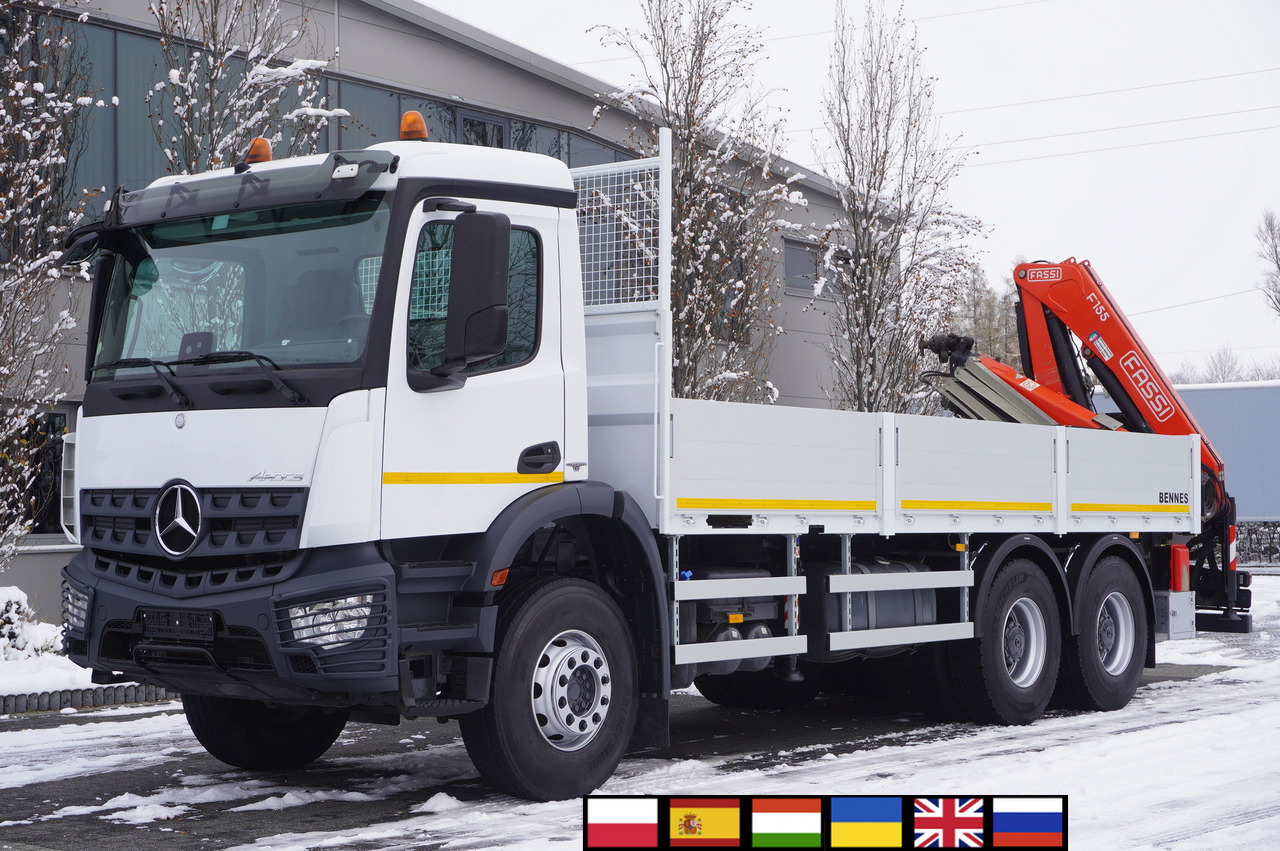 MERCEDES-BENZ Arocs 2633 flatbed truck / Crane FASSI F155A.0.23 / REMOTE CONTROL / 230,000 km - Flakbil, Kranbil: bild 1 MERCEDES-BENZ Arocs 2633 flatbed truck / Crane FASSI F155A.0.23 / REMOTE CONTROL / 230,000 km - Flakbil, Kranbil: bild 1