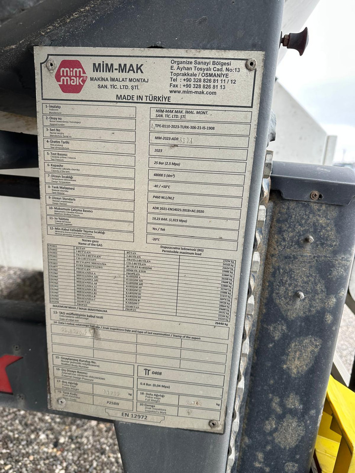 Tanktrailer MIMMAK Gas tank semi-trailer MM312 / 2024 / 4 units: bild 12