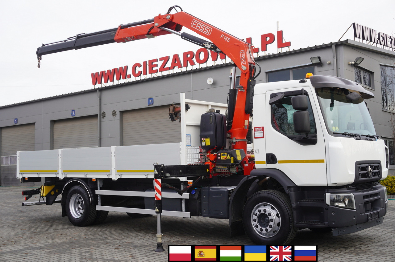 RENAULT C280 DTI 8 / FASSI crane 5.6 T / range 8 m / Flatbed 15 EPAL - Flakbil, Kranbil: bild 1 RENAULT C280 DTI 8 / FASSI crane 5.6 T / range 8 m / Flatbed 15 EPAL - Flakbil, Kranbil: bild 1