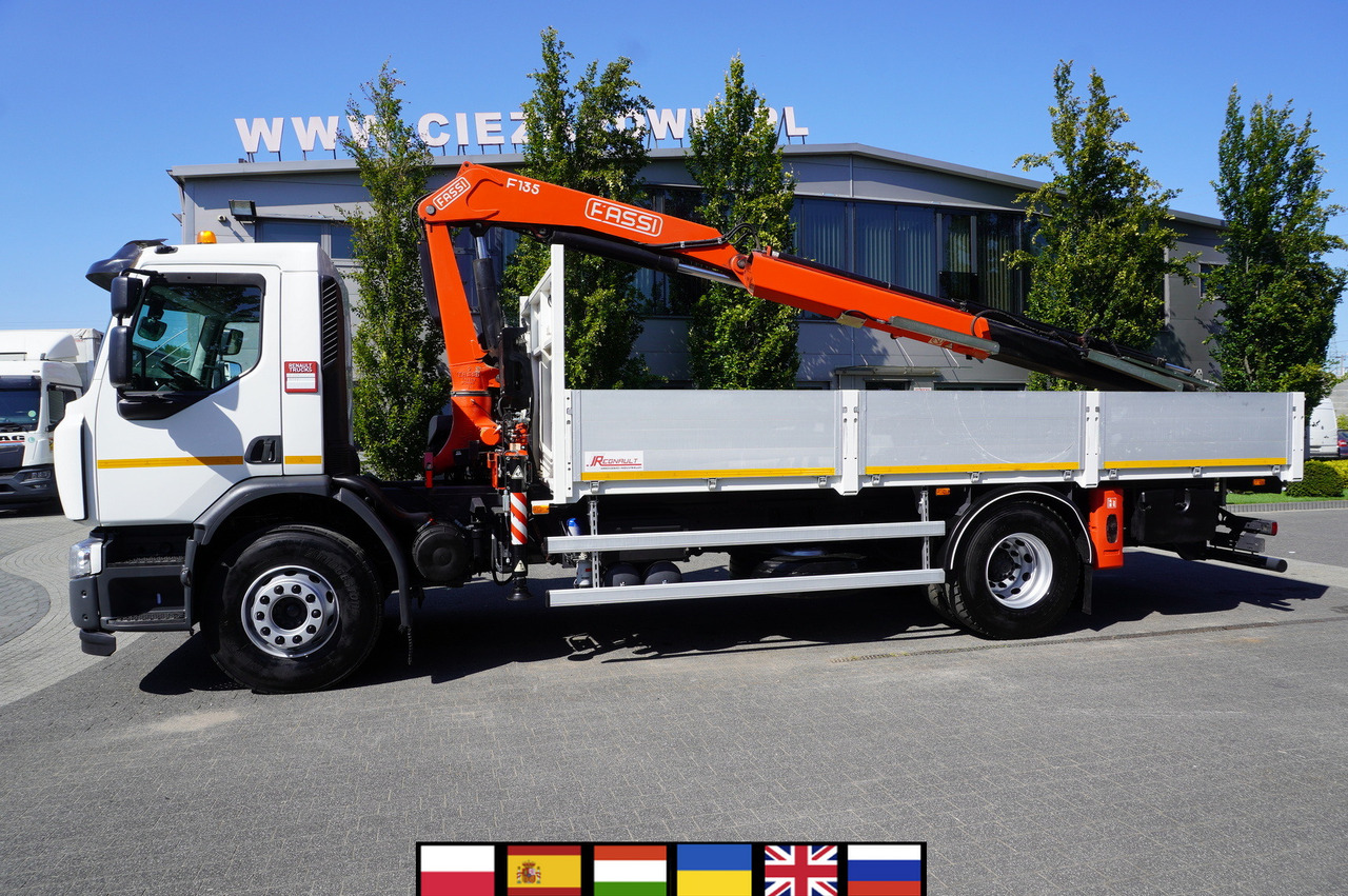 RENAULT C280 DTI 8 / FASSI crane 5.6 T / range 8 m / Flatbed 15 EPAL - Flakbil, Kranbil: bild 1 RENAULT C280 DTI 8 / FASSI crane 5.6 T / range 8 m / Flatbed 15 EPAL - Flakbil, Kranbil: bild 1