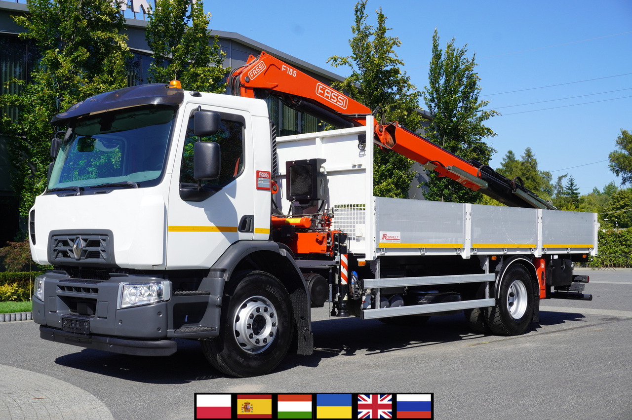 RENAULT C280 DTI 8 / FASSI crane 5.6 T / range 8 m / Flatbed 15 EPAL - Flakbil, Kranbil: bild 1 RENAULT C280 DTI 8 / FASSI crane 5.6 T / range 8 m / Flatbed 15 EPAL - Flakbil, Kranbil: bild 1