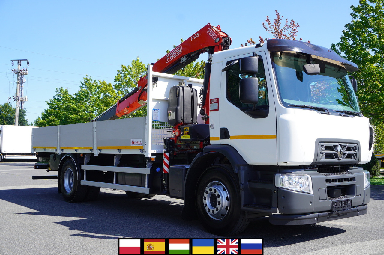 RENAULT C280 DTI 8 / FASSI crane 5.6 T / range 8 m / Flatbed 15 EPAL - Flakbil, Kranbil: bild 1 RENAULT C280 DTI 8 / FASSI crane 5.6 T / range 8 m / Flatbed 15 EPAL - Flakbil, Kranbil: bild 1