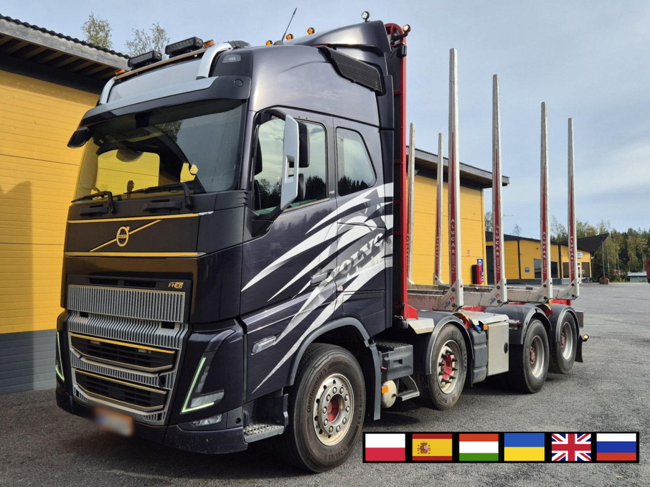VOLVO FH 750 8x4 / 2 lifted axles / timber truck - Kranbil: bild 1 VOLVO FH 750 8x4 / 2 lifted axles / timber truck - Kranbil: bild 1