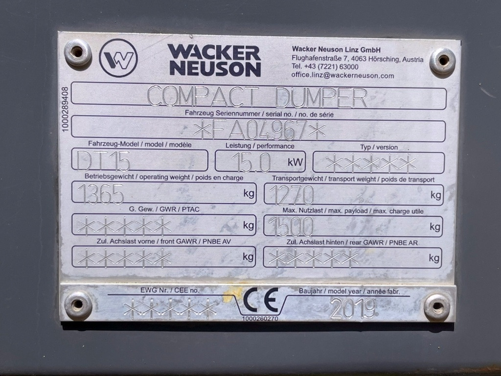 Neuson DT15 (4076) - Banddumper: bild 3 Neuson DT15 (4076) - Banddumper: bild 3