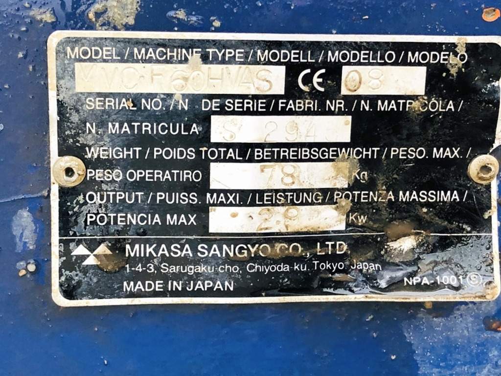 Verschiedenes MIKASA MVCF60HVAS (3931) - Vibroplatta: bild 3 Verschiedenes MIKASA MVCF60HVAS (3931) - Vibroplatta: bild 3