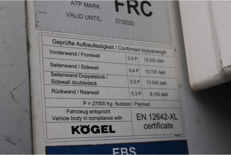 Kyl/ Frys semitrailer Kögel CARRIER VECTOR 1950 + 2.67 + ATP: bild 12