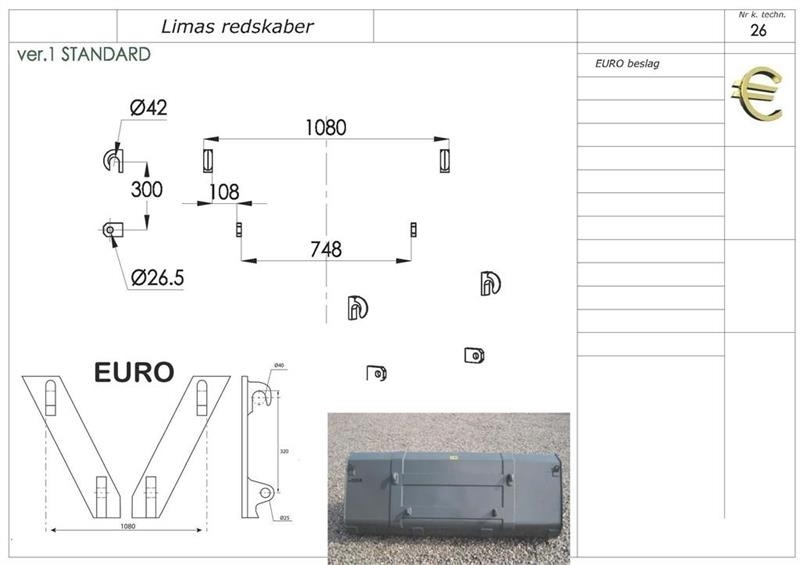Limas Ny 1,5m Uni. Skovl med Euro  - Lastarskopa för Lantbruksmaskiner: bild 2 Limas Ny 1,5m Uni. Skovl med Euro  - Lastarskopa för Lantbruksmaskiner: bild 2