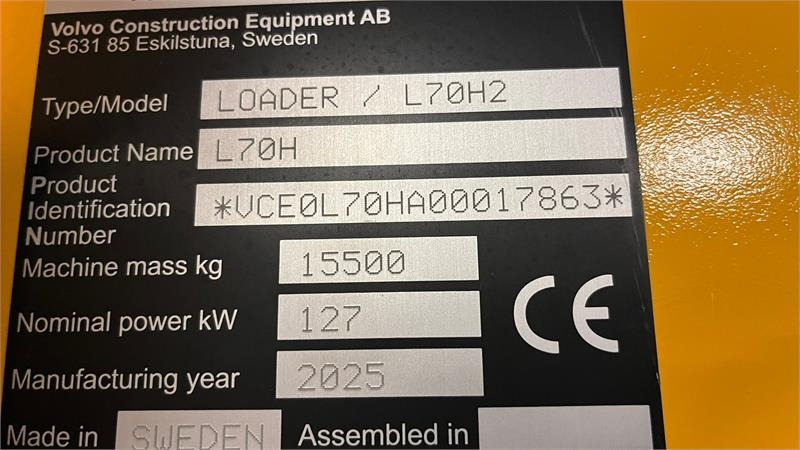 Volvo L 70 H H2 BEMÆRK MED GARANTI FRA VOLVO FREM TIL DE - Hjullastare: bild 2 Volvo L 70 H H2 BEMÆRK MED GARANTI FRA VOLVO FREM TIL DE - Hjullastare: bild 2