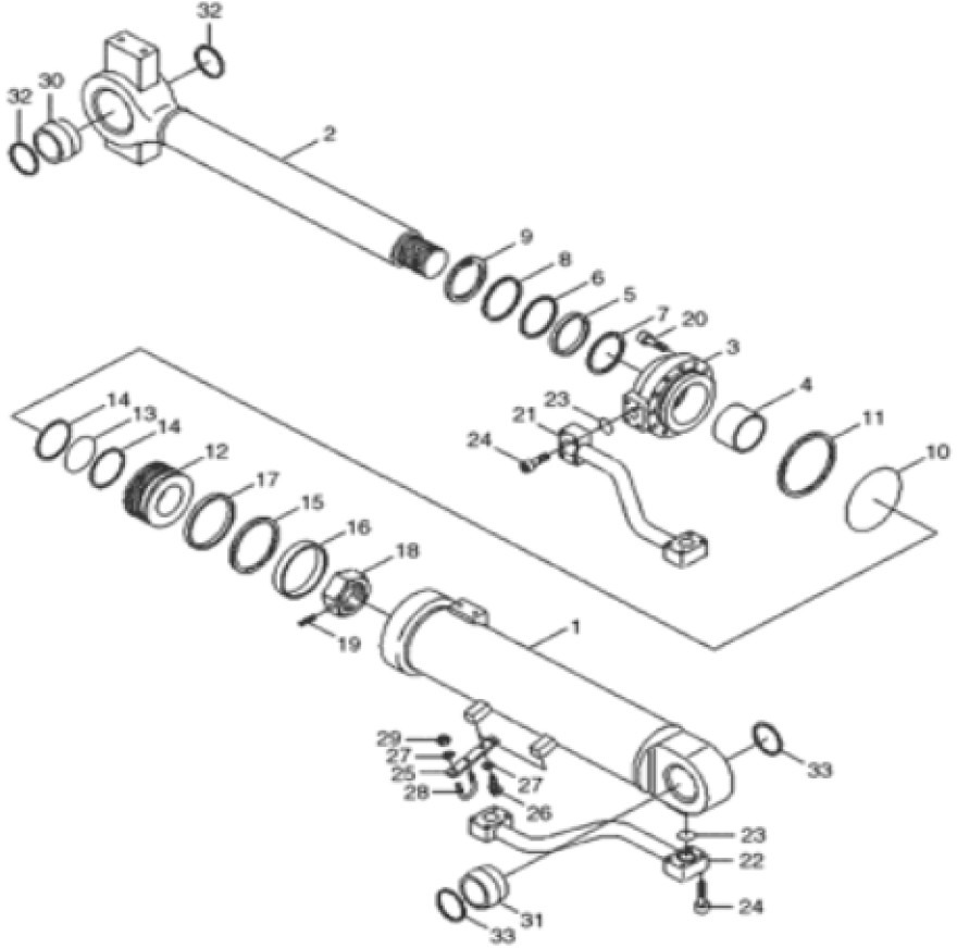 Case 31LH-20250CY - 31LH20250CY - Hydraulcylinder för Lantbruksmaskiner: bild 1 Case 31LH-20250CY - 31LH20250CY - Hydraulcylinder för Lantbruksmaskiner: bild 1