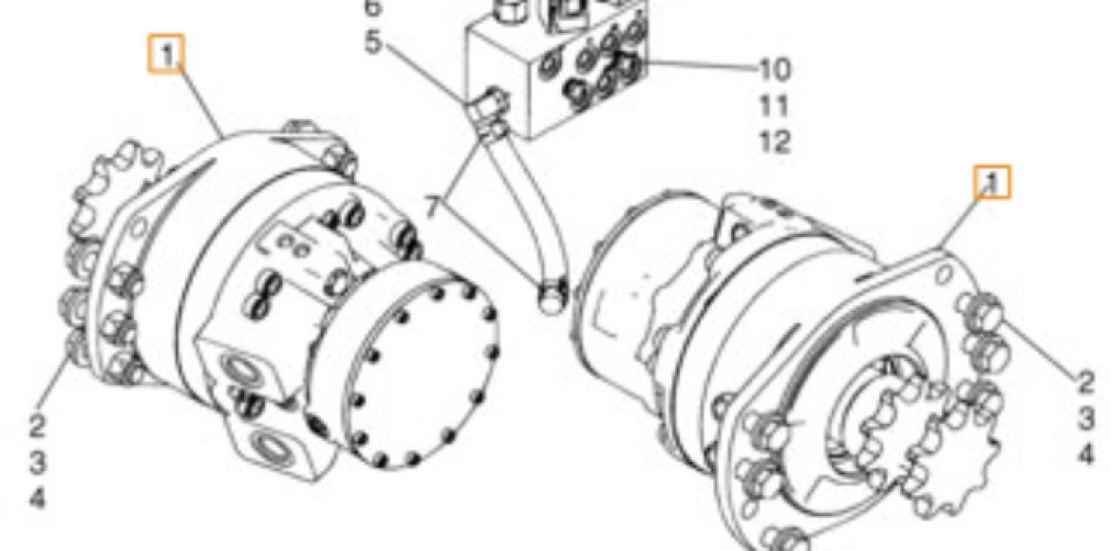 Case 87035341EX - 87035341R - Svängmotor för Byggmaskiner: bild 2 Case 87035341EX - 87035341R - Svängmotor för Byggmaskiner: bild 2