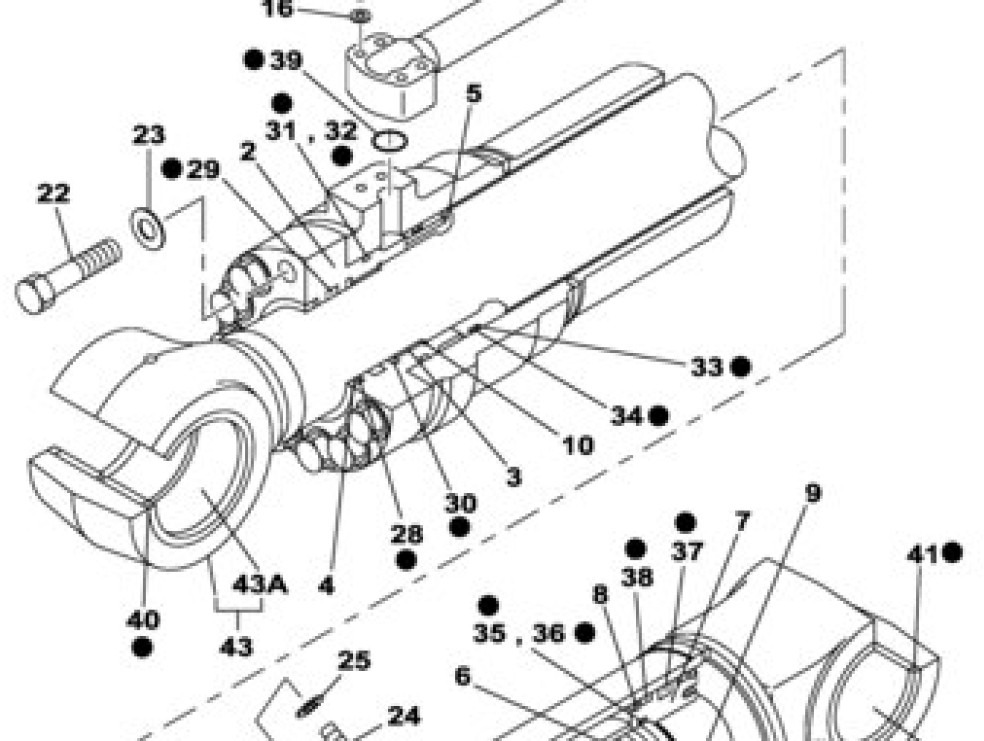 Case LZ007420 - LB010990 - Hydraulcylinder för Lantbruksmaskiner: bild 1 Case LZ007420 - LB010990 - Hydraulcylinder för Lantbruksmaskiner: bild 1