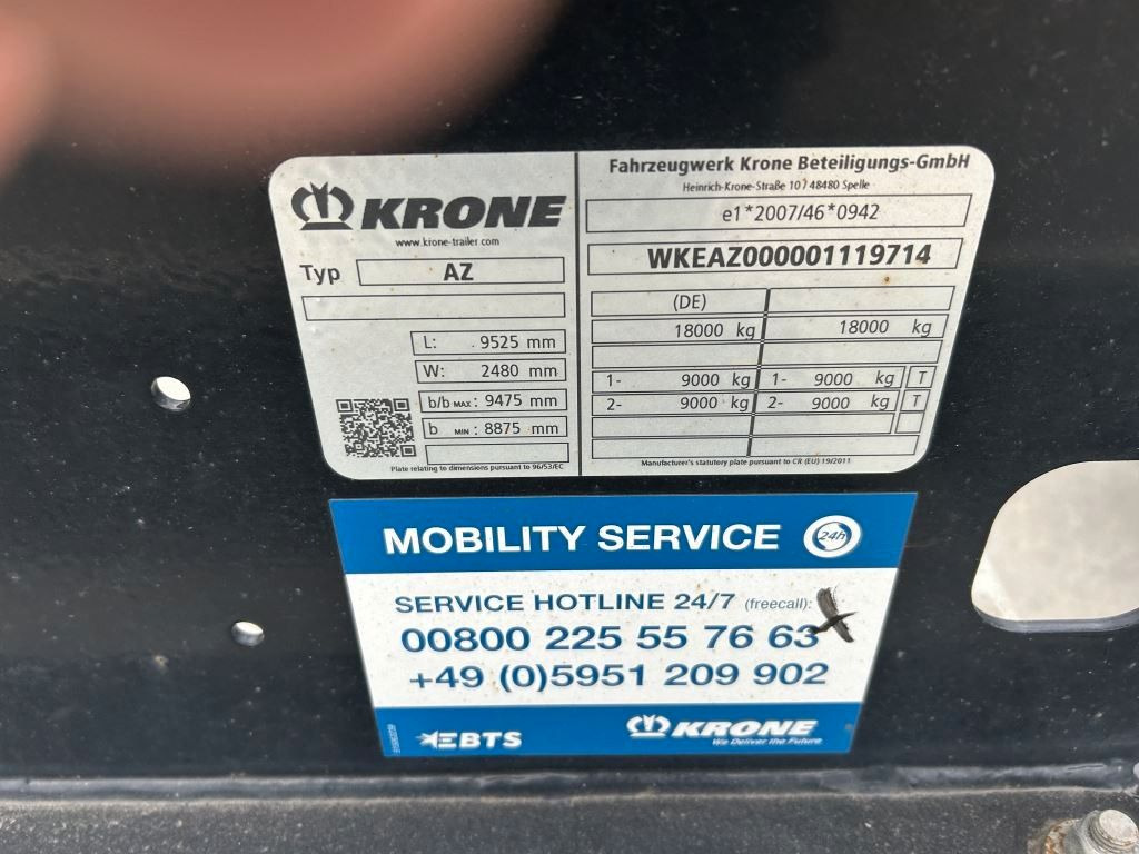 Krone 2 Achswechselfahrgestell, Typ: MAXI AZW 18 eL3B7 - Containersläp/ Växelflaksläp: bild 4 Krone 2 Achswechselfahrgestell, Typ: MAXI AZW 18 eL3B7 - Containersläp/ Växelflaksläp: bild 4