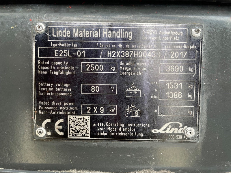 Linde E 25 L-01 - Eltruck: bild 3 Linde E 25 L-01 - Eltruck: bild 3