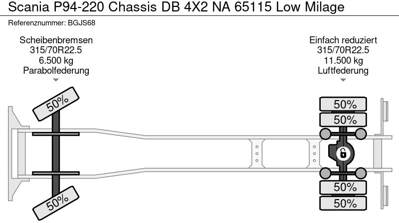 Scania P94-220 Chassis DB 4X2 NA 65115 Low Milage - Chassi lastbil: bild 5 Scania P94-220 Chassis DB 4X2 NA 65115 Low Milage - Chassi lastbil: bild 5