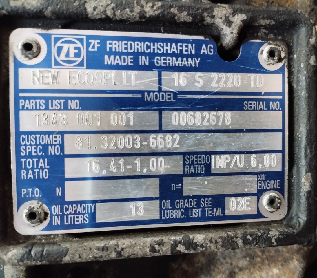 MAN SKRZYNIA BIEGÓW MAN TGA TGS ZF 16 S 2020 TD 16S2020 1.00 - Växellåda och reservdelar: bild 4 MAN SKRZYNIA BIEGÓW MAN TGA TGS ZF 16 S 2020 TD 16S2020 1.00 - Växellåda och reservdelar: bild 4