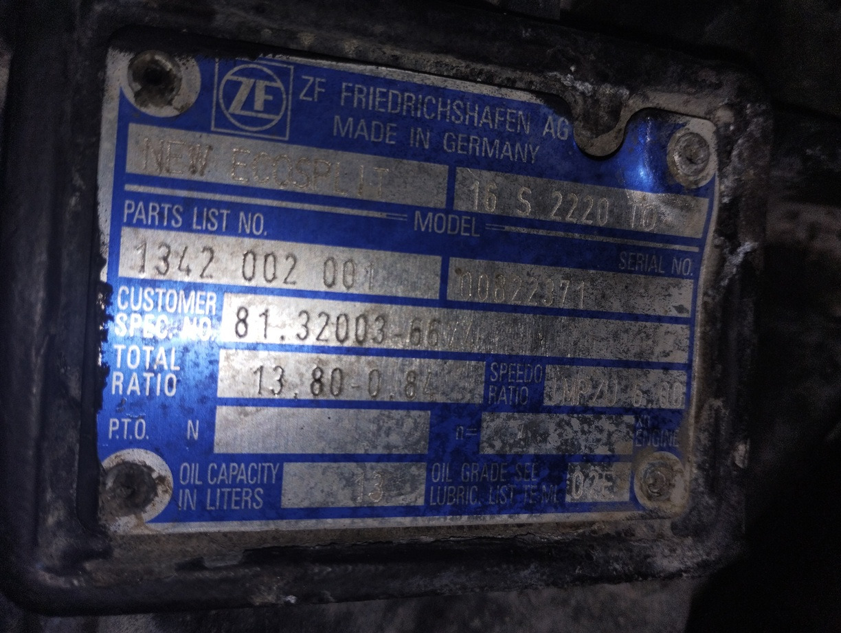 MAN Skrzynia Biegów TGA TGS ZF 16S2020 TO 16 S 2020 0.84 4x4 6x4 6x6 8x4 8x6 8x8 - Växellåda och reservdelar för Lastbil: bild 3 MAN Skrzynia Biegów TGA TGS ZF 16S2020 TO 16 S 2020 0.84 4x4 6x4 6x6 8x4 8x6 8x8 - Växellåda och reservdelar för Lastbil: bild 3