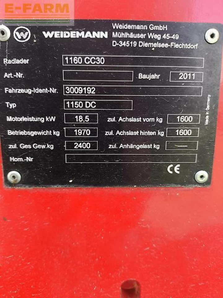 Weidemann 1160cc30 - Minigrävmaskin: bild 4 Weidemann 1160cc30 - Minigrävmaskin: bild 4