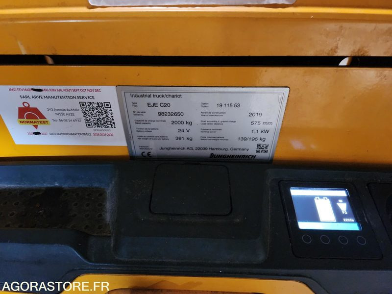 2 TRANSPALETTES ELECTRIQUE A LEVEE INITIALE 24V 150Ah CHARGEUR EMBARQUE DE 2019 - Låglyftar: bild 3 2 TRANSPALETTES ELECTRIQUE A LEVEE INITIALE 24V 150Ah CHARGEUR EMBARQUE DE 2019 - Låglyftar: bild 3