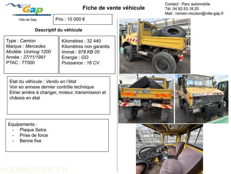 CAMION MERCEDES UNIMOG 1200 - Lastbil: bild 1 CAMION MERCEDES UNIMOG 1200 - Lastbil: bild 1