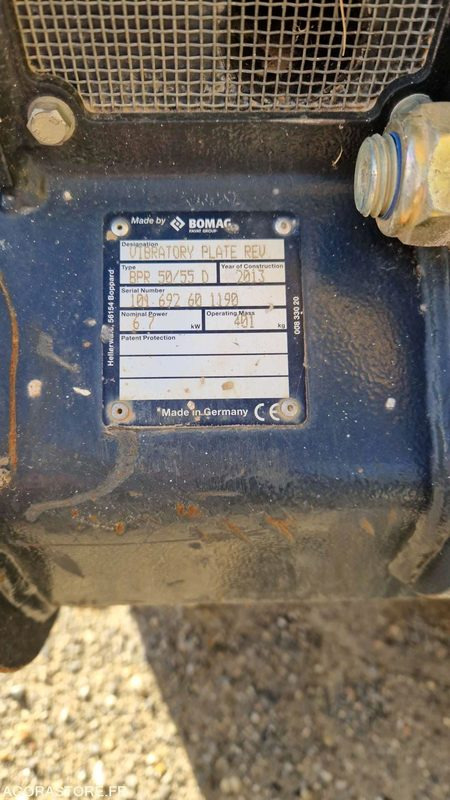 Plaque vibrante - Bomag 50/55 - Entreprenadutrustning: bild 3 Plaque vibrante - Bomag 50/55 - Entreprenadutrustning: bild 3