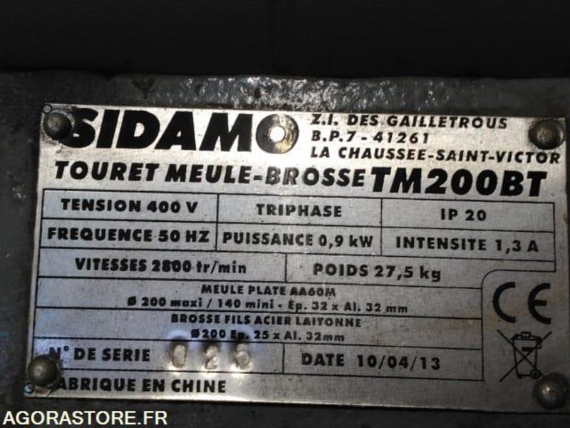 Touret meule-brosse SIDAMO 380V - Verktyg/ Utrustning: bild 4 Touret meule-brosse SIDAMO 380V - Verktyg/ Utrustning: bild 4