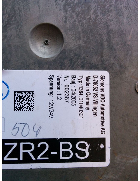 MAN ZR2-BS - VDO D78052 VS - Kontrollenhet: bild 4 MAN ZR2-BS - VDO D78052 VS - Kontrollenhet: bild 4