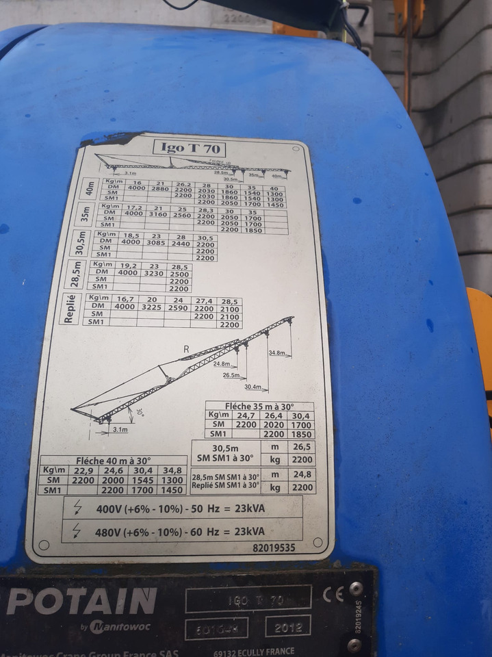 Potain IGO T70A - Självresande tornkran: bild 2 Potain IGO T70A - Självresande tornkran: bild 2