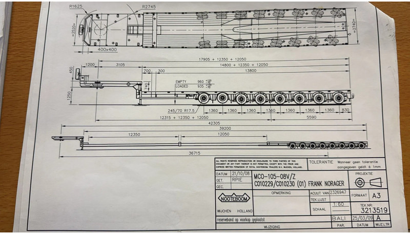 Nooteboom MC0 105-08V, 2 EXTENDABLE 12.35 + 12,05 8 AXLE, 2 LIFT AXLES, 7 AXLE STEERING, REMOTE CONTROLE - Låg lastare semitrailer: bild 5 Nooteboom MC0 105-08V, 2 EXTENDABLE 12.35 + 12,05 8 AXLE, 2 LIFT AXLES, 7 AXLE STEERING, REMOTE CONTROLE - Låg lastare semitrailer: bild 5