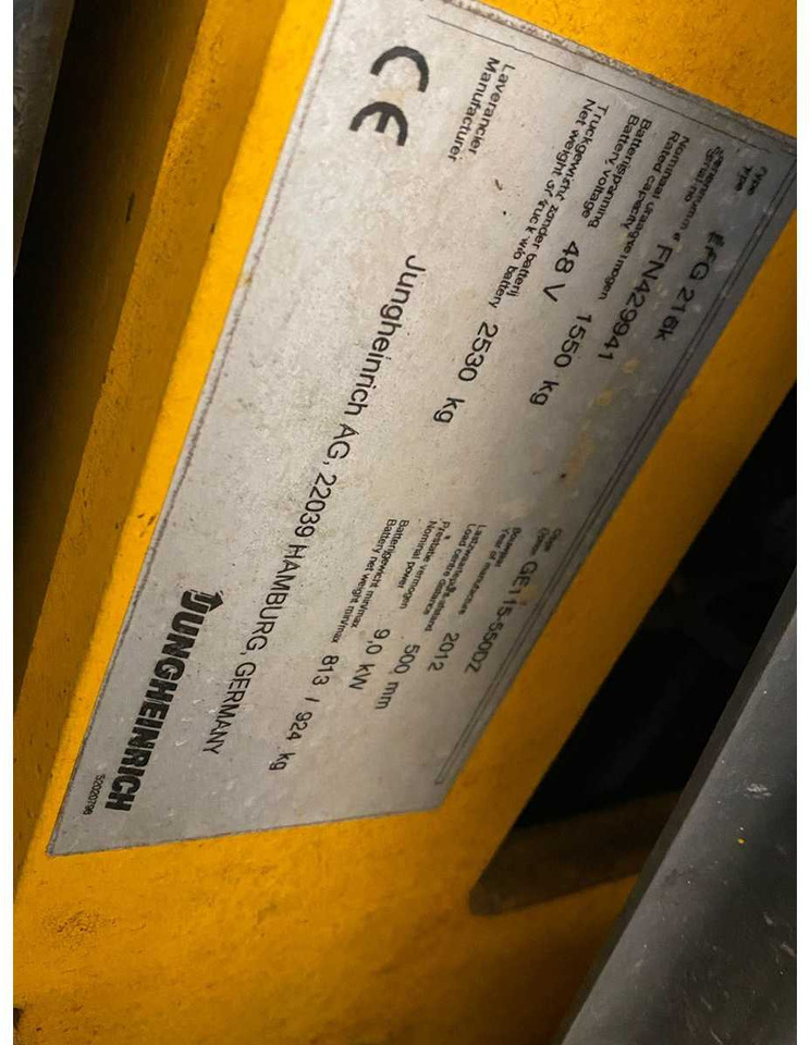 Motviktstruck JUNGHEINRICH - EFG216K - FORKLIFT - TRIPLEX - FREE-LIFT - SIDE-SHIFT: bild 6