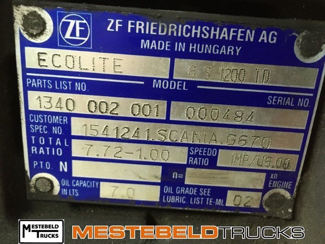 Scania Versnellingsbak G670 6S1200 TO - Växellåda för Lastbil: bild 5 Scania Versnellingsbak G670 6S1200 TO - Växellåda för Lastbil: bild 5