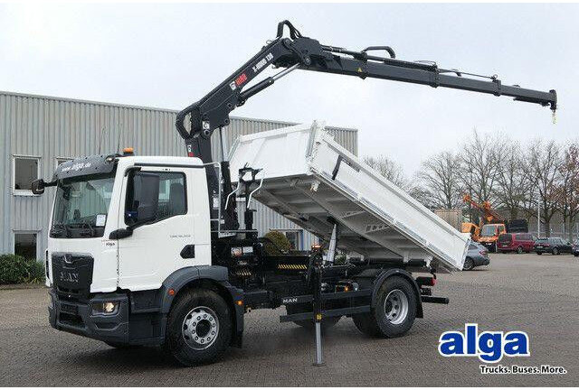 MAN 18.320 TGM BB, Kran Hiab X-Hiduo 138, Funk, AHK - Tippbil lastbil: bild 1 MAN 18.320 TGM BB, Kran Hiab X-Hiduo 138, Funk, AHK - Tippbil lastbil: bild 1