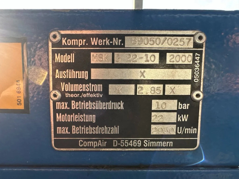 Compair MSK-G22 Elektrische Schroefcompressor 22 kW 3000 L / min 10 Bar - Luftkompressor: bild 3 Compair MSK-G22 Elektrische Schroefcompressor 22 kW 3000 L / min 10 Bar - Luftkompressor: bild 3