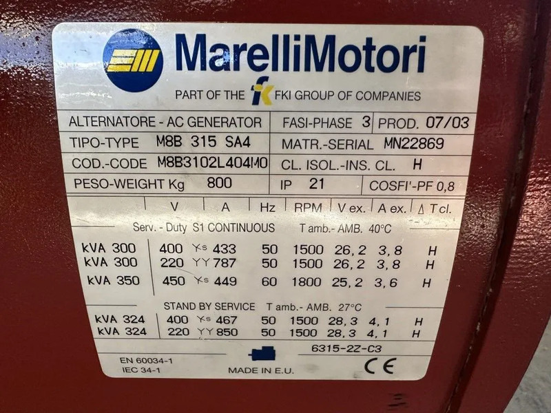Marelli M8B 315 SA4 Alternator 300 kVA generatordeel SAE 1 / 14 - Elgenerator: bild 3 Marelli M8B 315 SA4 Alternator 300 kVA generatordeel SAE 1 / 14 - Elgenerator: bild 3