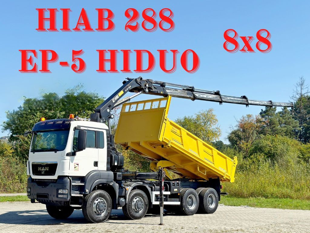 MAN TGS 32.510 * HIAB 288 EP - 5HIDUO/ FUNK * 8x8 - Tippbil lastbil, Kranbil: bild 1 MAN TGS 32.510 * HIAB 288 EP - 5HIDUO/ FUNK * 8x8 - Tippbil lastbil, Kranbil: bild 1