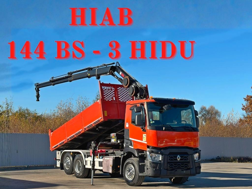 Renault C430 * HIAB 144 BS - 3 HIDUO+ FUNK/ 6x2 - Tippbil lastbil, Kranbil: bild 1 Renault C430 * HIAB 144 BS - 3 HIDUO+ FUNK/ 6x2 - Tippbil lastbil, Kranbil: bild 1