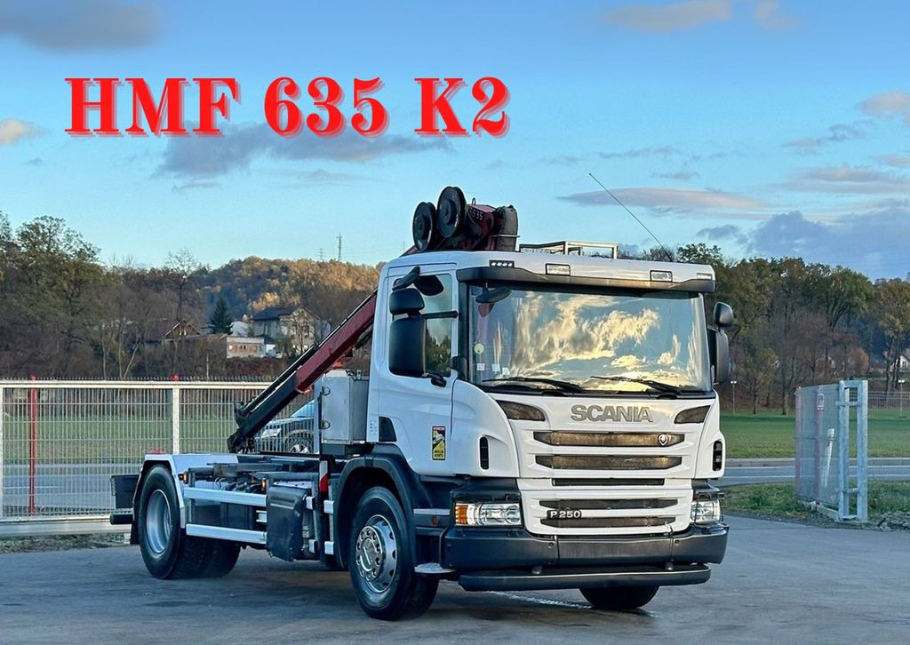 Scania P250* FAHRGESTEL 4,30* HMF 635 K2/FUNK* TOP Scania P250* FAHRGESTEL 4,30* HMF 635 K2/FUNK* TOP - Kranbil: bild 1 Scania P250* FAHRGESTEL 4,30* HMF 635 K2/FUNK* TOP Scania P250* FAHRGESTEL 4,30* HMF 635 K2/FUNK* TOP - Kranbil: bild 1