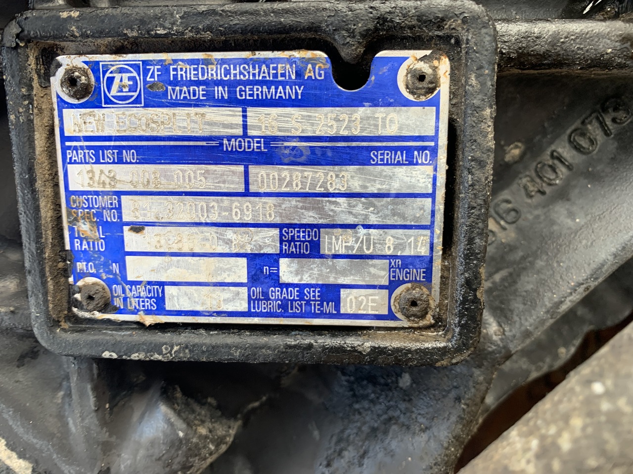 GEARBOX 16S2523 MAN TGA - Växellåda för Lastbil: bild 2 GEARBOX 16S2523 MAN TGA - Växellåda för Lastbil: bild 2