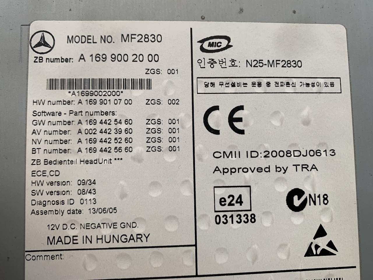 RADIO CD MERCEDES SPRINTER 906 MF2830 - Navigationssystem för Transportbil: bild 5 RADIO CD MERCEDES SPRINTER 906 MF2830 - Navigationssystem för Transportbil: bild 5