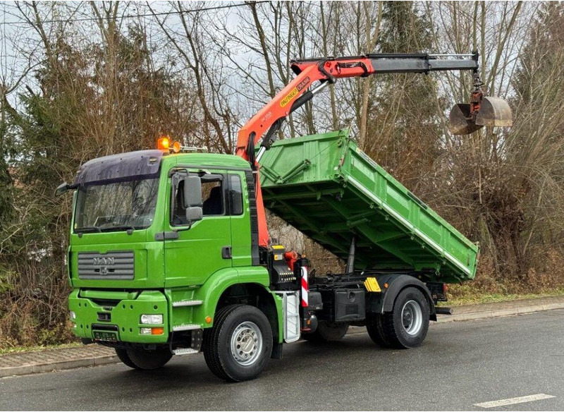 MAN TGA 18.360 Meiller 3-Way Tipper + Crane Palfinger PK 9501 - Tippbil lastbil, Kranbil: bild 1 MAN TGA 18.360 Meiller 3-Way Tipper + Crane Palfinger PK 9501 - Tippbil lastbil, Kranbil: bild 1
