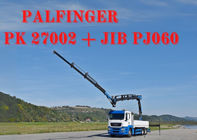 MAN TGS 26.480 * PK 27002 + JIB PJ060 + FUNK / 6x4 - Flakbil, Kranbil: bild 1 MAN TGS 26.480 * PK 27002 + JIB PJ060 + FUNK / 6x4 - Flakbil, Kranbil: bild 1