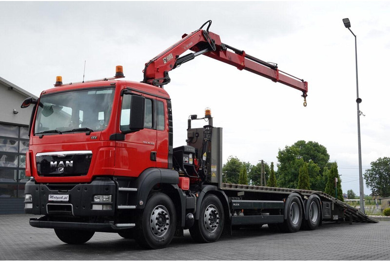 MAN TGS 35.360 / 8x2-4 / LAWETA + HDS HIAB 166 E-2 / OŚ PODNOSZONA / - Bärgningsbil: bild 1 MAN TGS 35.360 / 8x2-4 / LAWETA + HDS HIAB 166 E-2 / OŚ PODNOSZONA / - Bärgningsbil: bild 1