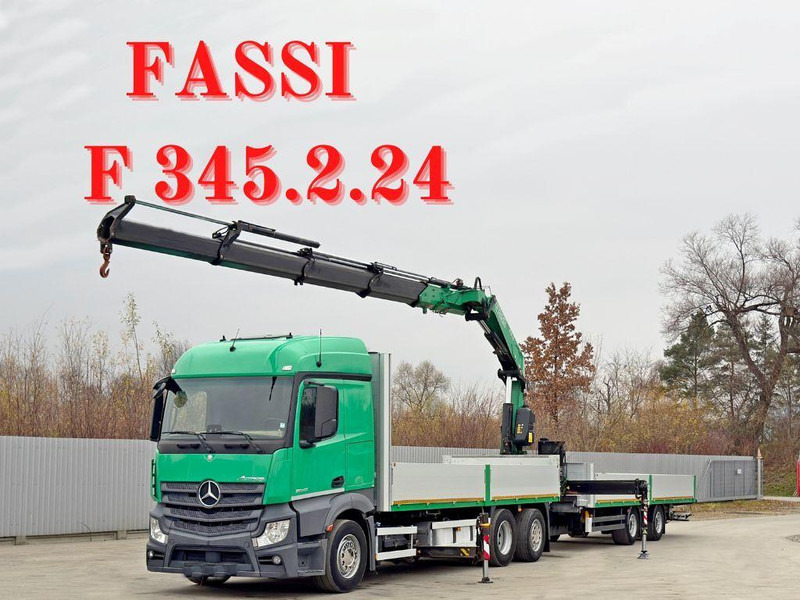 Mercedes-Benz ACTROS 2645 * FASSI F 345.24 + FUNK + Anhänger - Flakbil, Kranbil: bild 1 Mercedes-Benz ACTROS 2645 * FASSI F 345.24 + FUNK + Anhänger - Flakbil, Kranbil: bild 1
