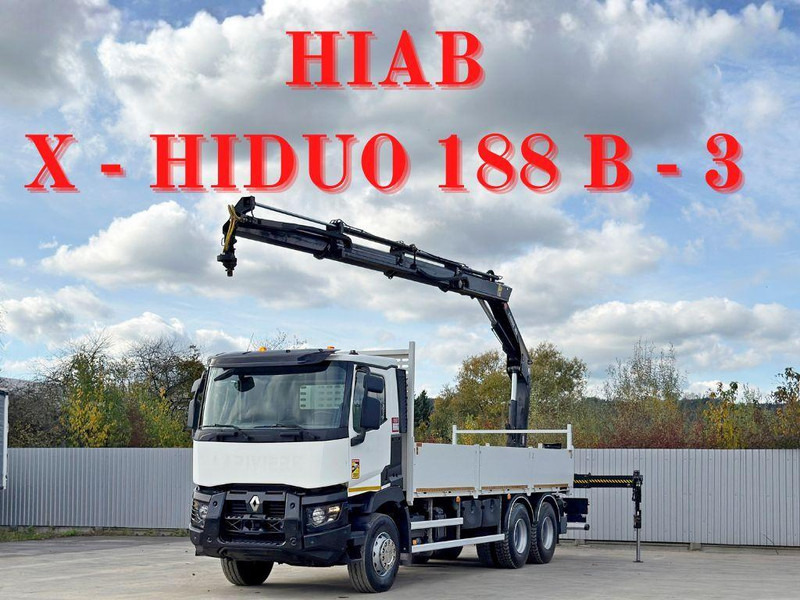 Renault C 380* HIAB X-HIDUO 188 B-3/FUNK*6x4 - Flakbil, Kranbil: bild 1 Renault C 380* HIAB X-HIDUO 188 B-3/FUNK*6x4 - Flakbil, Kranbil: bild 1