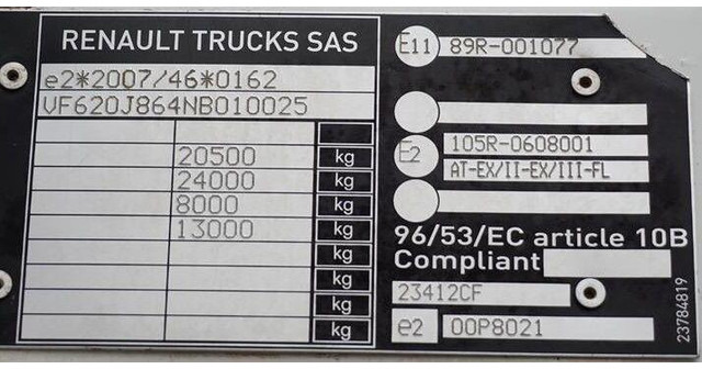 Leasa Renault D 280 / ACC / E 6 / BURTOWY + WINDA / ŁAD. 9953 KG / PEŁNY ADR Renault D 280 / ACC / E 6 / BURTOWY + WINDA / ŁAD. 9953 KG / PEŁNY ADR: bild 11 Leasa Renault D 280 / ACC / E 6 / BURTOWY + WINDA / ŁAD. 9953 KG / PEŁNY ADR Renault D 280 / ACC / E 6 / BURTOWY + WINDA / ŁAD. 9953 KG / PEŁNY ADR: bild 11