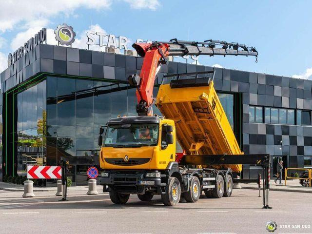 Renault KERAX 450 8x4 PALFINGER PK 60002 Crane Tipper - Tippbil lastbil, Kranbil: bild 1 Renault KERAX 450 8x4 PALFINGER PK 60002 Crane Tipper - Tippbil lastbil, Kranbil: bild 1