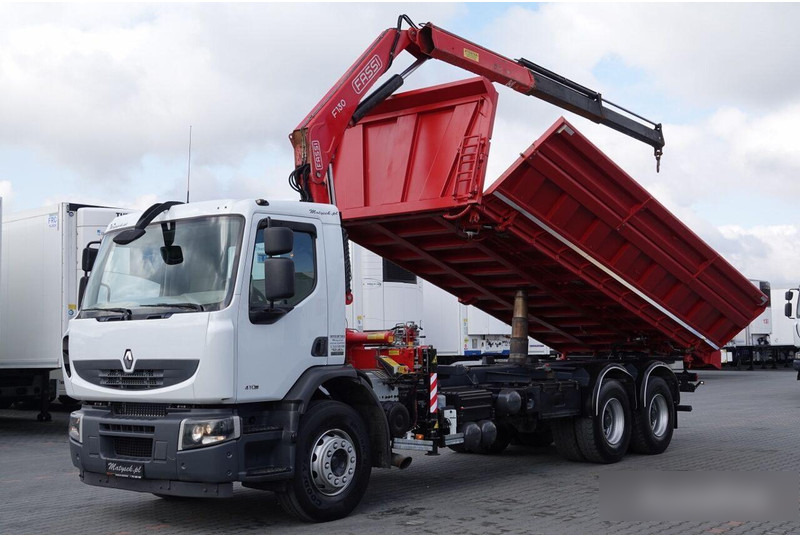 Renault LANDER 3 way tipper + crane FASSI 130 6x4 - Tippbil lastbil, Kranbil: bild 1 Renault LANDER 3 way tipper + crane FASSI 130 6x4 - Tippbil lastbil, Kranbil: bild 1